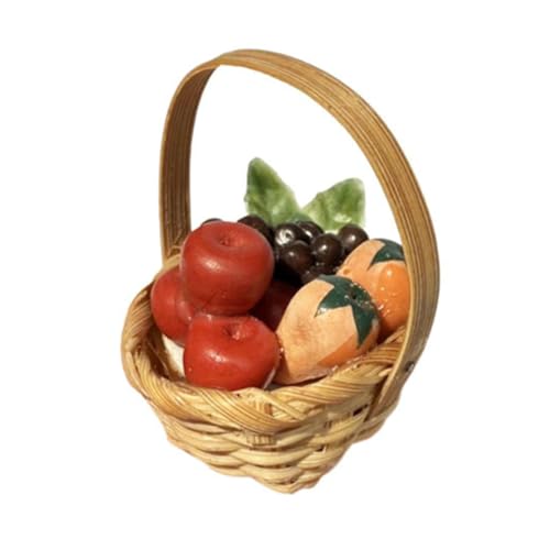 Toddmomy Obstkorbmodell Früchte Modell Obstkorb Lernspielzeug küche Dekoration Mini-Früchte Mini-Fake-Früchte- gefälschte kleine Früchte Holz von Toddmomy