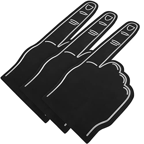 Toddmomy Partyzubehör Parteibevorzugung 3 Stück Riesige Schaumstofffinger Schwarze Schaumstoffhände Jubel-Requisiten Für Sportveranstaltungen Spiele Geschäftspartys (18 Zoll) Sportzubehör von Toddmomy