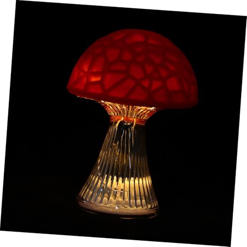 Toddmomy Pilz Kleine Tischlampe Retro Schreibtischlampe Rote Pilzlampe Kreative LED Nachtlicht Retro Tischlampe Mid Century Moderne Lampen Midcentury Moderne Lampe Elektronische Komponente von Toddmomy