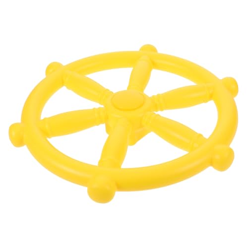 Toddmomy Piraten-Lenkrad für Spielplatz Zubehör Wetterfestes Kunststoff-Lenkrad für Kinderspielhaus und Spielhaus Outdoor Spielset Gelb Langlebig Kinderfreundlich von Toddmomy