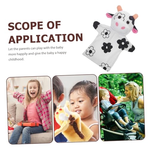 Toddmomy Plüsch Farmtier Handpuppe Kuh für Weiche Puppen für Kleinkinder Interaktives Rollenspiel Tragbare Vorschul Klassenzimmerpuppe für Geschichten und Lernspaß von Toddmomy