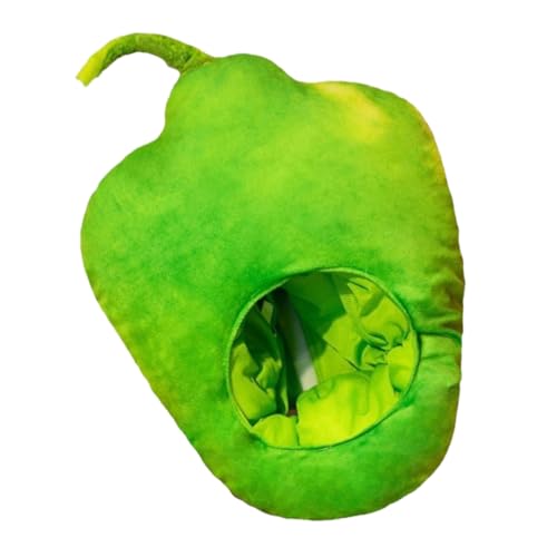 Toddmomy Plüsch Grüner Paprika Hut Lustige Kopfdekoration für Festivals Fotos Cartoon Kostümzubehör Einzigartiges Kreatives Design von Toddmomy