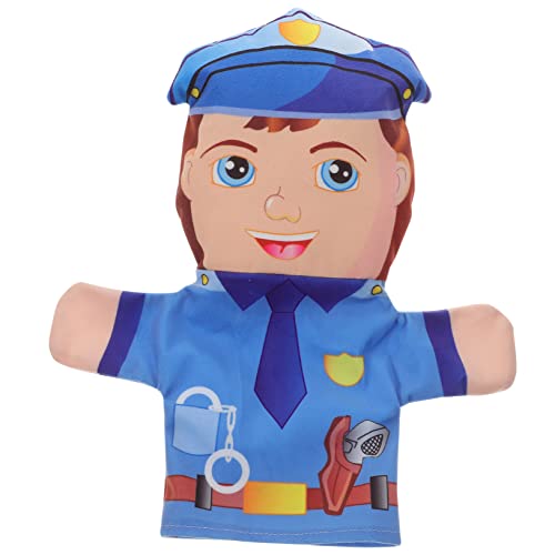 Toddmomy Plüsch Polizei Handpuppe Fingerpuppen für Weiches Finger Plüschtier zum Erzählen Fördert Eltern Junge Mädchen Bindung Tragbares Familien von Toddmomy