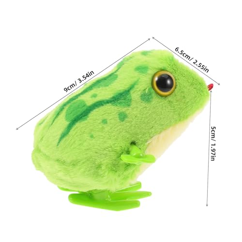 Toddmomy Plüschfrosch Kuscheltier Aufziehspielzeug für Junge Mädchen Jahr Realistisch Hüpfendes Tier Beruhigendes Krabbelspielzeug zur Motorischen Entwicklung und Entspannung Sicher für von Toddmomy