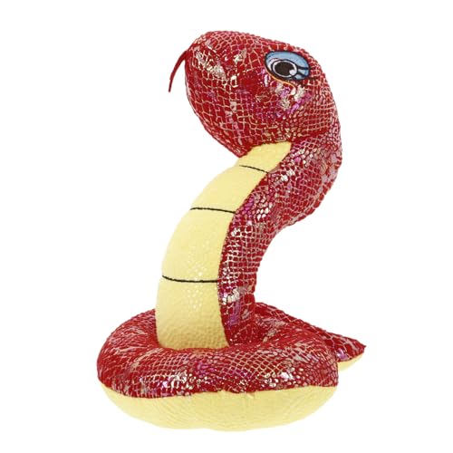 Toddmomy Plüschtier Schlange Rot Realistische Stofftierdetail Simulation Kuscheltiere Tier Requisite für Halloween Kostüm Deko von Toddmomy
