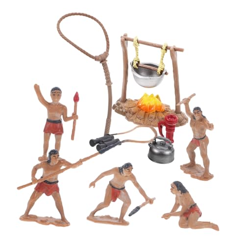 Toddmomy Primitives Männer Modell Miniatur Camping Ausrüstung Simulation für Outdoor Deko Geschenk Kompakt Leicht Tragbar Garten Balkon Tisch von Toddmomy