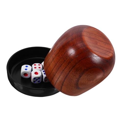 Toddmomy Professionelles Würfelbecher Set aus Holz mit Abgerundeten Würfeln rutschfest und Stoßfest für Ktv Party und Brettspiele Leicht Kompakt und Langlebig für Indoor Unterhaltung von Toddmomy
