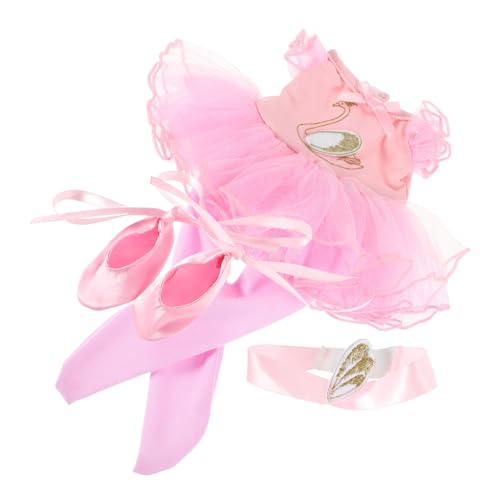 Toddmomy Puppen Ballettkleidung mit Tanzrock Ballettschuhen und Stirnband Elegantes Ballerina Outfit für Puppen Geeignet für Tanzshows Partys und Kreatives von Toddmomy