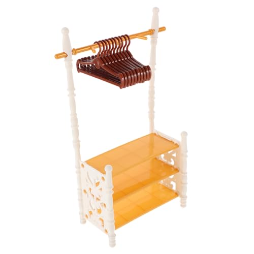 Toddmomy Puppen Kleiderbügel mit Stauraum Europäisches Design Vielseitiger Miniatur Kleiderständer für Puppenkleidung und Schuhe für Puppenhaus Zubehör Toddmomy Puppen Kleiderbügel mit Stauraum Europäisches Design Vielseitiger Miniatur Kleiderständer für Puppenkleidung und Schuhe für Puppenhaus Zubehör von Toddmomy