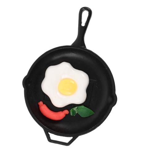 Toddmomy Puppenhaus Bratpfanne Spiegeleier-anhänger-Charm Backzubehör Für Die Puppenhausküche Mini-pfanne Aus Gusseisen Spielzeugbratpfanne Kleine Pfanne Plastik von Toddmomy