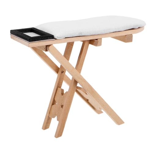 Toddmomy Puppenhaus Bügeltisch Mini- -bügeltischmodell Mini-hausverzierung Mini-hausbügelbretter Puppenhaus Miniatur-bügeltisch Bügelbrett Für Puppenhaus Puppenhauslieferungen Holz Beige von Toddmomy