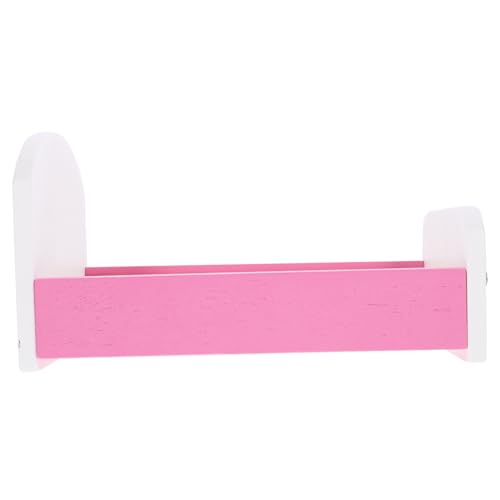Toddmomy Puppenhaus Mini Bett aus Naturholz Exquisites Puppenmöbel für Schlafzimmer für Kleine Puppen und Puppenhaus Zubehör für Kreatives von Toddmomy