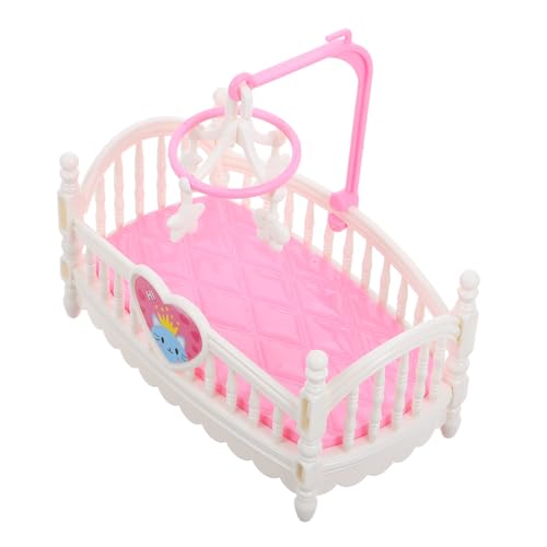 Toddmomy Puppenhaus Miniatur Babybett Weiß Teilig Ergonomisch Gestaltetes Kinderbett für Puppen Handgefertigtes Schlafzimmermöbel für Puppenhaus Dekoration von Toddmomy