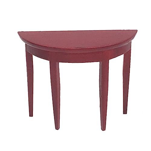 Toddmomy Puppenhaus Möbel Halbkreis Holz Retro Modell Eleganter Mini Tisch für Puppenmöbel Dekoratives Miniatur Haus Zubehör Geeignet für Kinderzimmer und Wohnszenen von Toddmomy