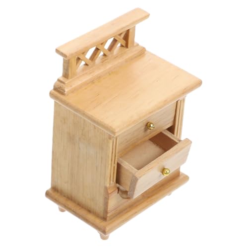 Toddmomy Puppenhaus Möbel Handgefertigt Doppelstöckig Naturholz Mini Schrank Dekoration für Puppenhaus und Bastelbedarf von Toddmomy