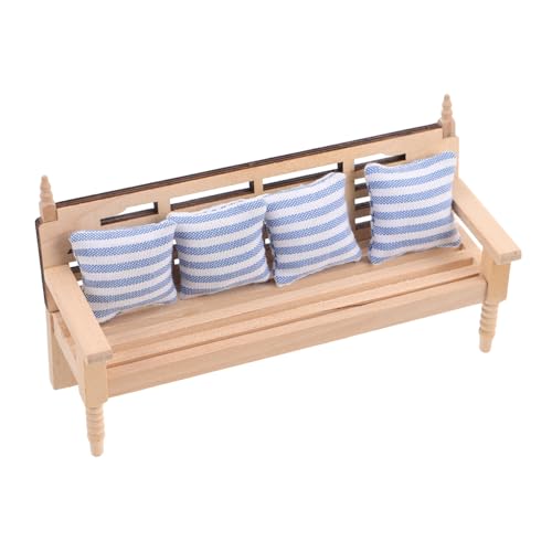 Toddmomy Puppenhaus Möbel Holzsofa mit Kissen Dekoratives Dollhouse Zubehör Multifunktionale Mini Couch für Puppen Wohnzimmer Sammlerobjekt Toddmomy Puppenhaus Möbel Holzsofa mit Kissen Dekoratives Dollhouse Zubehör Multifunktionale Mini Couch für Puppen Wohnzimmer Sammlerobjekt von Toddmomy