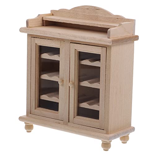 Toddmomy Puppenhaus Möbel Kleiner Wein Schrank Miniaturmöbel für Puppenhaus Dekoration Naturgetreues Design Praktische Miniaturkommode von Toddmomy