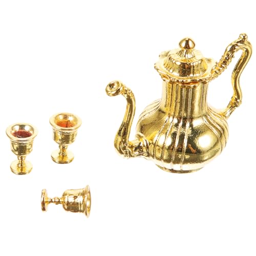 Toddmomy Puppenhaus Zubehör Mini Miniatur Kanne und Tassen Dekorative Miniatur Küchenszene für Puppenmöbel und Puppenhaus Deko von Toddmomy