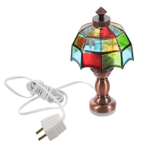Toddmomy Dollhouse Tischlampe Vintage Miniaturleuchte Maßstab Dekorative Nachttischlampe Für Puppenhausbeleuchtung Für Kleine Räume Ohne Batterie von Toddmomy