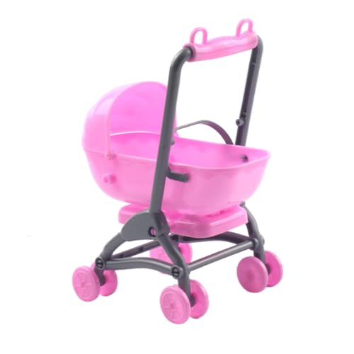 Toddmomy Puppenwagen für Miniatur Puppenhaus Dekoration Realistischer Kinderwagen für Rollenspiele Leicht und Tragbar für Puppenmöbel und Fotografie von Toddmomy
