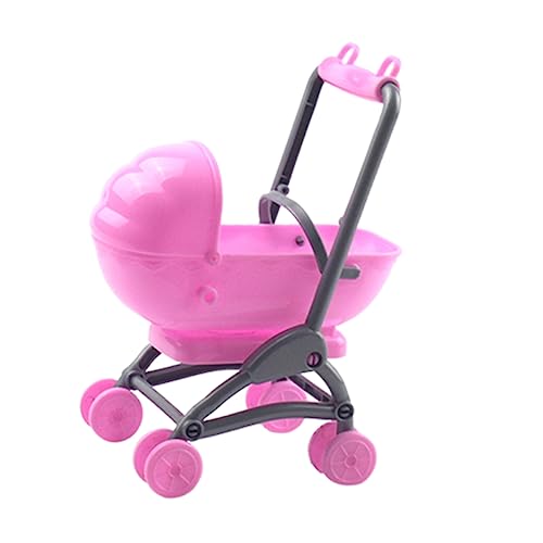 Toddmomy Puppenwagen für Puppenhaus Realistischer Rosa Kinderwagen aus Hochwertigem für Rollenspiele und Miniaturmöbel für Mädchen und Puppensammler Toddmomy Puppenwagen für Puppenhaus Realistischer Rosa Kinderwagen aus Hochwertigem für Rollenspiele und Miniaturmöbel für Mädchen und Puppensammler von Toddmomy