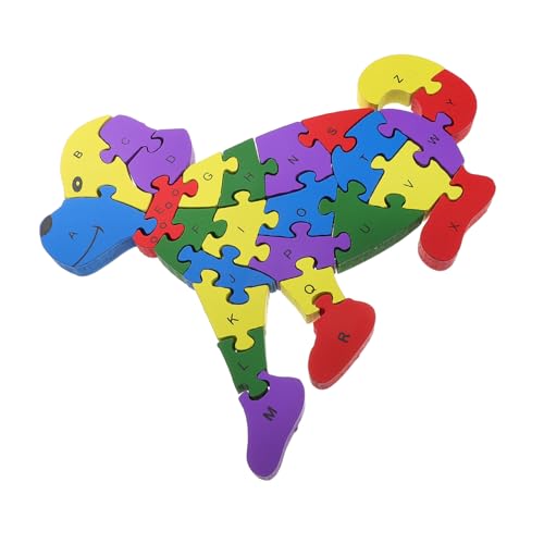Toddmomy Puzzle Bausteine ​​Tier Block Puzzle Alphabet Blöcke Hunde Themen Puzzles Mathe Bausteine ​​Zahlen Holz von Toddmomy
