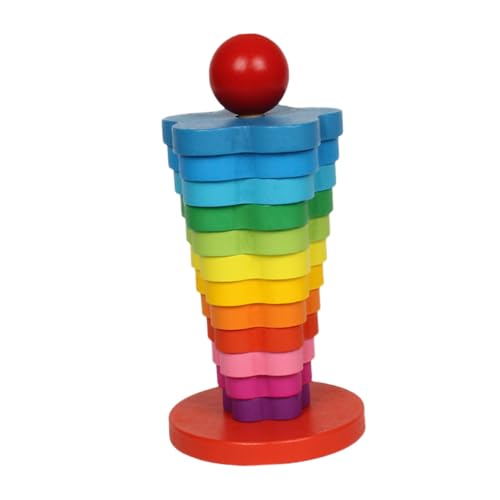 Toddmomy Rainbow Column Toy Multifunktionale Lagige Holzspielzeug Säule für Farbenlernen Feinmotorik für Montessori Spielerlebnisse von Toddmomy