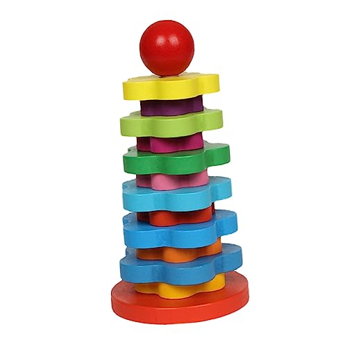 Toddmomy Rainbow Stacking Toy für Lagige Holz Säulen aus Sicherem Material Fördert Farbenlernen und Hand Augen Koordination Montessori für Frühkindliche Bildung von Toddmomy