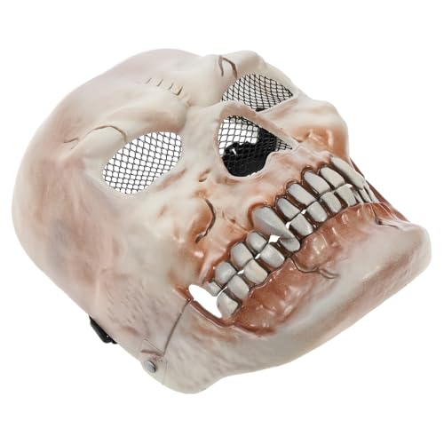 Toddmomy Realistische Halloween Skelett Maske mit Beweglichem Mund Leichte Skull Maske für Gruselige Cosplay Kostüm Party Schwarze Halloween Gesichtsdekoration von Toddmomy