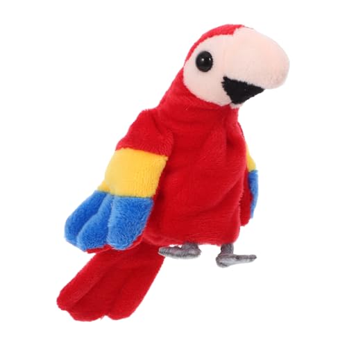 Toddmomy Realistische Mini-papagei-fingerpuppe, Plüsch-Vogel-handpuppe Zum Geschichtenerzählen Für Kinder, Tragbares Vogel-Tier-handpuppen-Spielzeug, Stofftier-papageien-puppenspielzeug von Toddmomy
