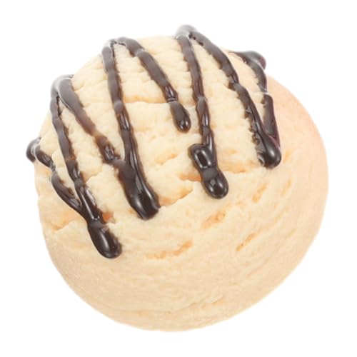 Toddmomy Realistisches Eiscreme Kugel Modell Deko Lebensechte Eissimulation für Fotografie Requisiten Ladendekoration Küchendekor Party Display Klein Vanilla von Toddmomy