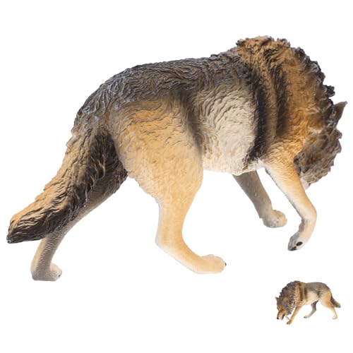 Toddmomy Realistisches Kleines Nordamerikanisches Braunwolf Modell aus Abs Stabile Stehende Wolf Figur für Pädagogische Tierfigur Dekoratives Tisch und Wohnaccessoire von Toddmomy