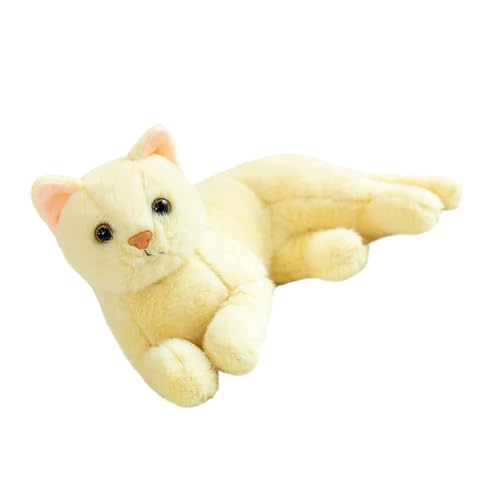 Toddmomy Realistisches Plüschkatzen Gelb Lebensechte für Mädchen und Jungen Weiches Stofftier als Deko und für Geburtstag und Feiertage von Toddmomy