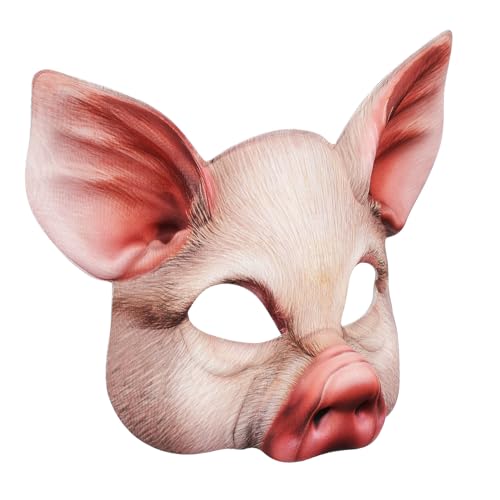 Toddmomy Realistisches Schweine-halbgesichts-maske für Erwachsene Leichte Tier-maske für Halloween Maskenball und Karneval Vielseitiges Kostüm-accessoire für Party Cosplay und von Toddmomy