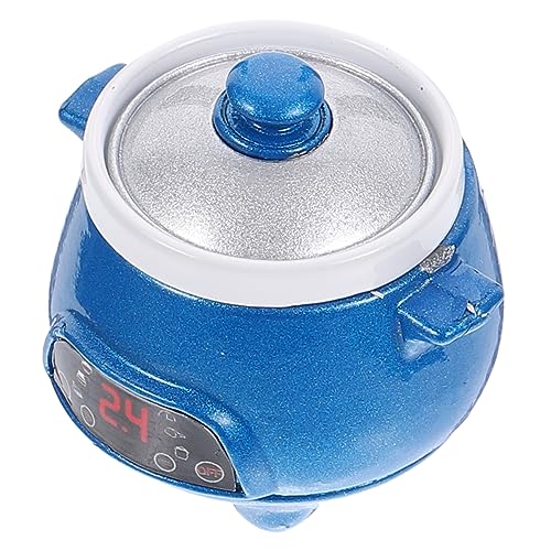 Toddmomy Miniatur Reiskocher Für Puppenhäuser Blaues Modell Mit Essbarem Geschirr Für Mini-küchen-szenen Und Rollenspiele Maßstab Für Realistische Miniaturdekoration von Toddmomy