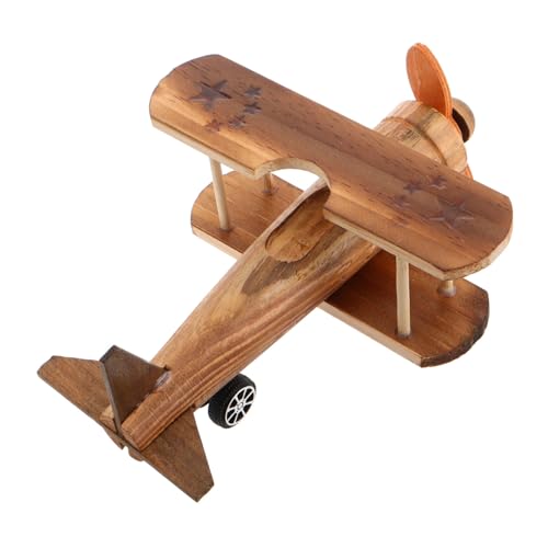 Toddmomy Retro-Flugzeugornament Rustikale Holzdeko Holzflugzeug Deko Holzflugzeug Kinderzimmer Flugzeug Tischdeko Vintage Spielzeugflugzeug aus Holz Flugzeugfigur hölzern Light Brown von Toddmomy