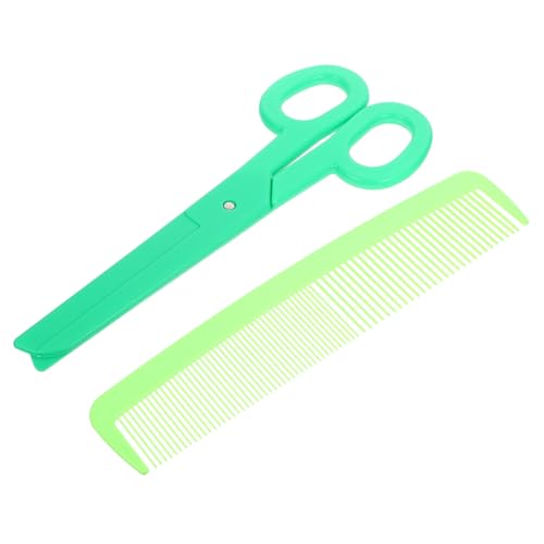 Toddmomy Riesige Clownschere und Übergroßer Kamm Detailreiche Bühnenrequisite für Halloween Karneval Cosplay Fasching Grüne Jumbo Schere und Kamm für Zirkus und Theateraufführungen von Toddmomy