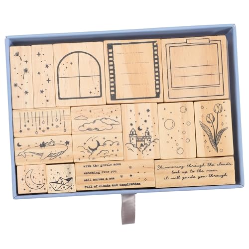 Toddmomy Romantisches Holzstempel für DIY Scrapbooking mit Blumenmustern für Kreative Dekorationen und Hochwertiges Holzmaterial Leicht zu Reinigen von Toddmomy