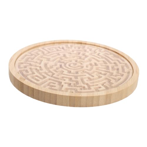 Toddmomy Rundes Holz Labyrinth Brettspiel mit Murmelbewegung Montessori Lernspielzeug für Fördert Räumliches Balance Training und Logische Fähigkeiten Langlebiges Puzzle für Kleinkinder von Toddmomy