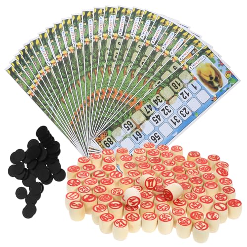 Toddmomy Russisches Lotto Spielset Holzfiguren Bingo Spiel Zubehör Kompakt Leicht Tragbar Familienspiel Partyspiel für Erwachsene Toddmomy Russisches Lotto Spielset Holzfiguren Bingo Spiel Zubehör Kompakt Leicht Tragbar Familienspiel Partyspiel für Erwachsene von Toddmomy