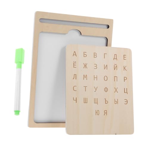 Toddmomy Russisches Schreibtafelspielzeug Kinderspielzeug Für Schreibtafel Für Kleinkinder Buchstaben des Alphabets Buchstabenverfolgung Schreiben Lernen Handschrifttafel Holz Beige von Toddmomy