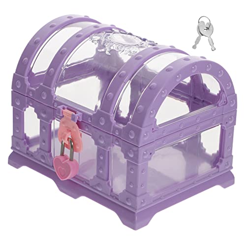 Toddmomy Schatztruhe aus Robustem Kunststoff Kleine Aufbewahrungsbox mit Schloss Praktische Piraten Schatzkiste für Party Mitgebsel und Halloween Dekoration Transparent Kompakt und von Toddmomy