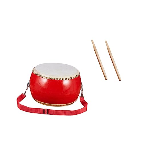 Toddmomy Schlaginstrument Kuhfell Trommel mit Sticks und Tragegurt Buntes Holz Percussion Hand Auge Koordination und Musiksinn für Mädchen und Jungen von Toddmomy