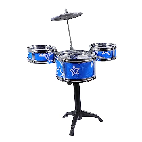 Toddmomy Schlagzeug Set Pädagogisches Musikinstrument für Vorschulkinder Simulations Trommelspielzeug Silber mit Sternenhimmel Design Teiliger Satz von Toddmomy