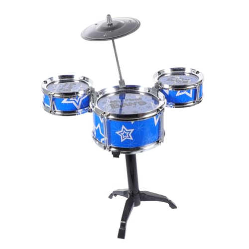 Toddmomy Schlagzeug Set Simuliertes Jazz Schlagzeugspielzeug für Kleine Musiker Geeignet für Frühe Musikalische Bildung und Kreative Silberne Ringe Sternenblau Teilige Trommel von Toddmomy