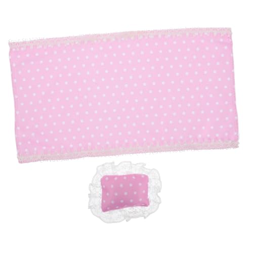 Toddmomy Set Puppenbettwäsche Bettkissen Puppenhaus Miniatur Simuliertes Kissen Puppenhausmöbel Miniaturen Puppenhauszubehör Bastelkissen Kinderzimmerdekor Puppenbettwäsche Stoff Rosa von Toddmomy
