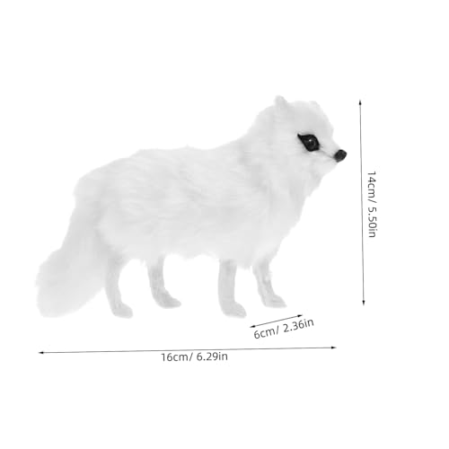 Toddmomy Simulierte Fuchsfigur Plüschtier Dekoration Realistische Stofftier Statue Kleines Weißes Modell Langlebig und Sicher Geburtstagsgeschenk von Toddmomy