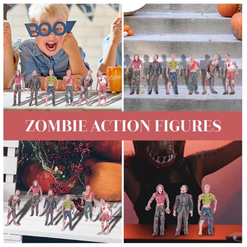 Toddmomy Simulierte Zombie Figur Plastisches Modell Bewegliche Miniatur Horror Dekoration für Halloween Party und Grusel Fans von Toddmomy