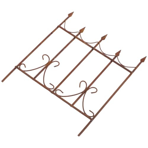 Toddmomy Simulierter Gartenzaun Miniaturgartenzubehör Miniaturzaun Für Den Garten Gefälschtes Farmszenen-Layout Mini-puppenhaus- Miniatur-puppenhausdekorationen Puppenzaun Brown Eisen von Toddmomy