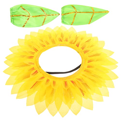 Toddmomy Sonnenblumen Kopfbedeckung mit Handschuhen Lustige Blumen Haaraccessoires für Kostüme Partys und Veranstaltungen für Erwachsene Langlebig und Praktisch von Toddmomy